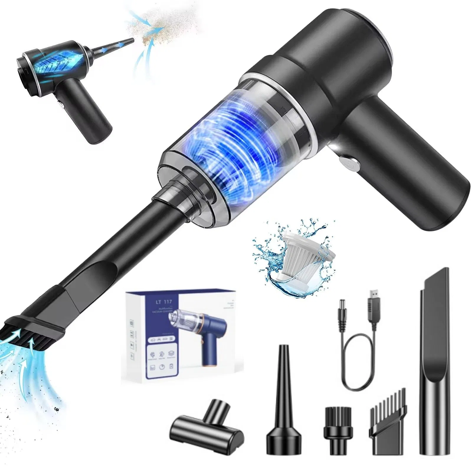 Multifunctional Portable 2-in-1 Wireless Car Vacuum Cleaner Blow & Suction
