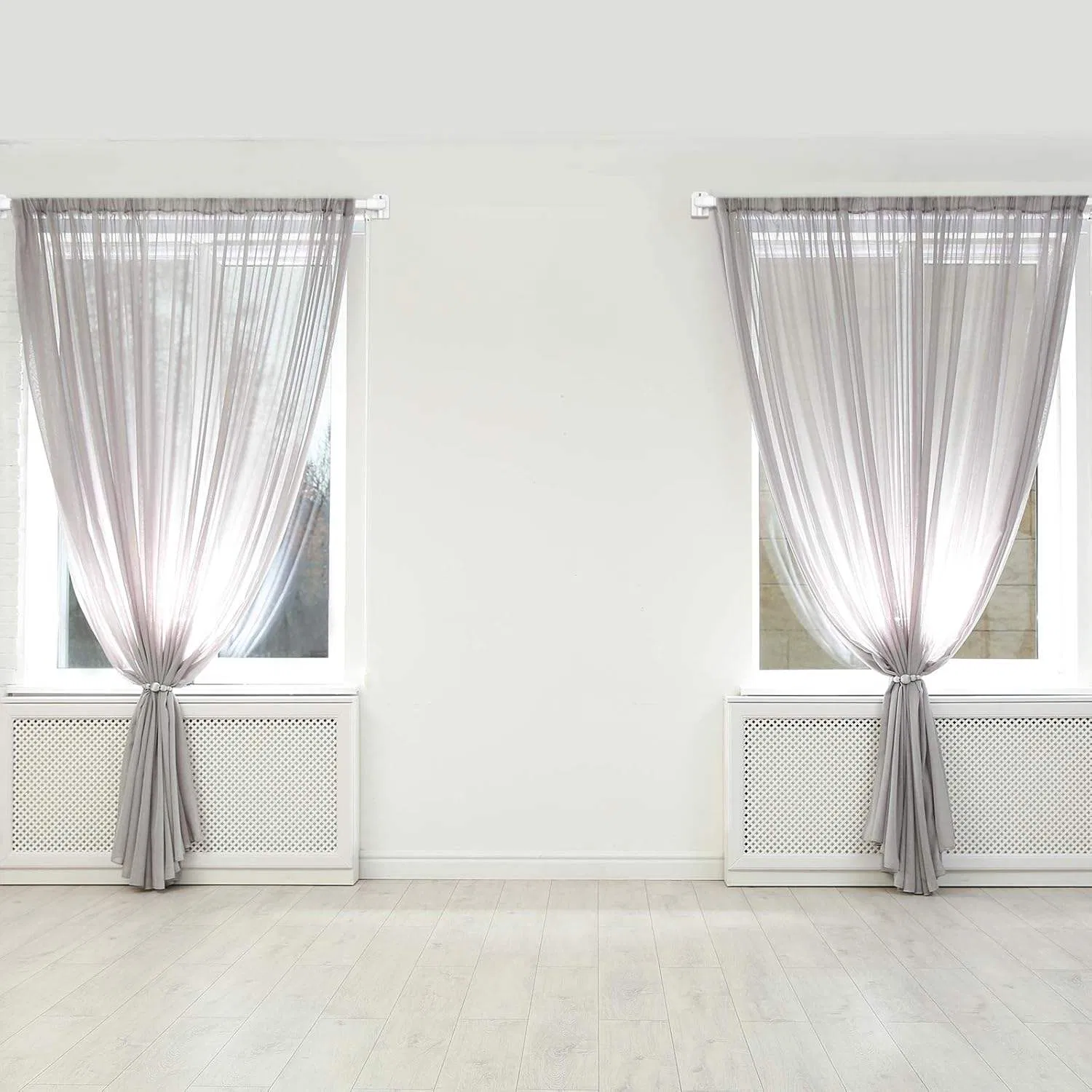 Stick Mini Curtain Rod with Finial with Hole, Extendable Curtain Tension Rod, White Tension Curtain Rod for Windows