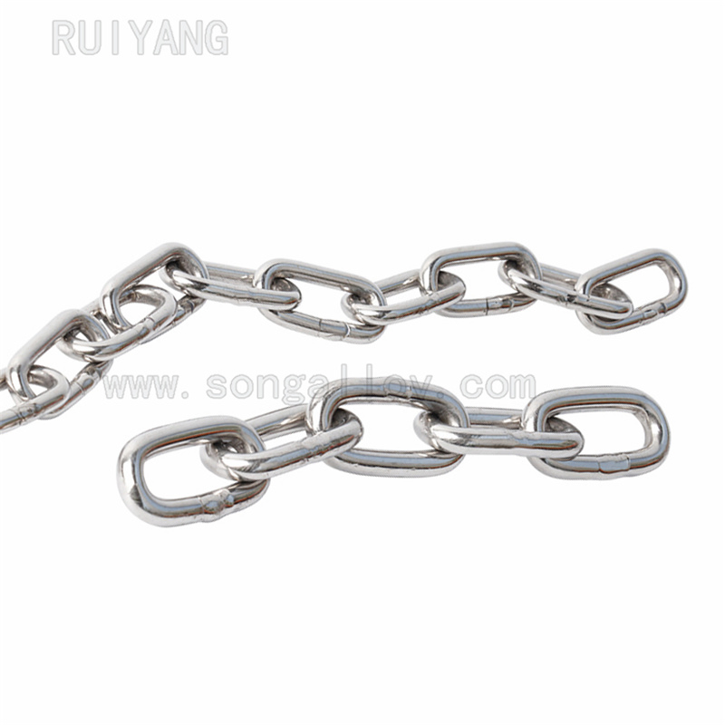 SS316 Bright Polished Welded Short Link Stainless Steel Chain