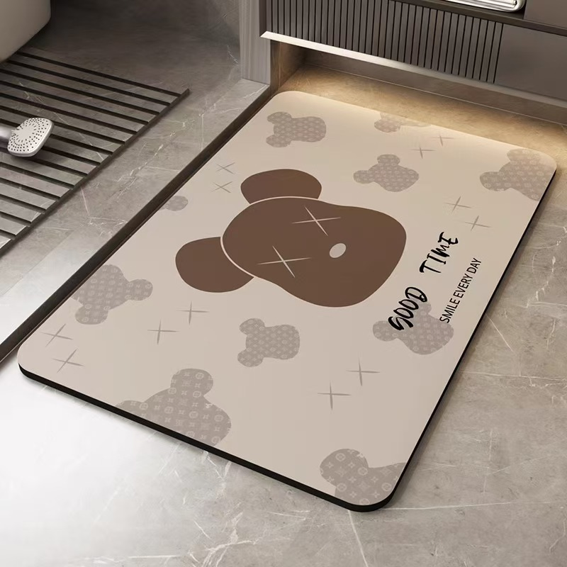 Low MOQ Custom Print Non Slip Bathroom Anti Slip Floor Mat