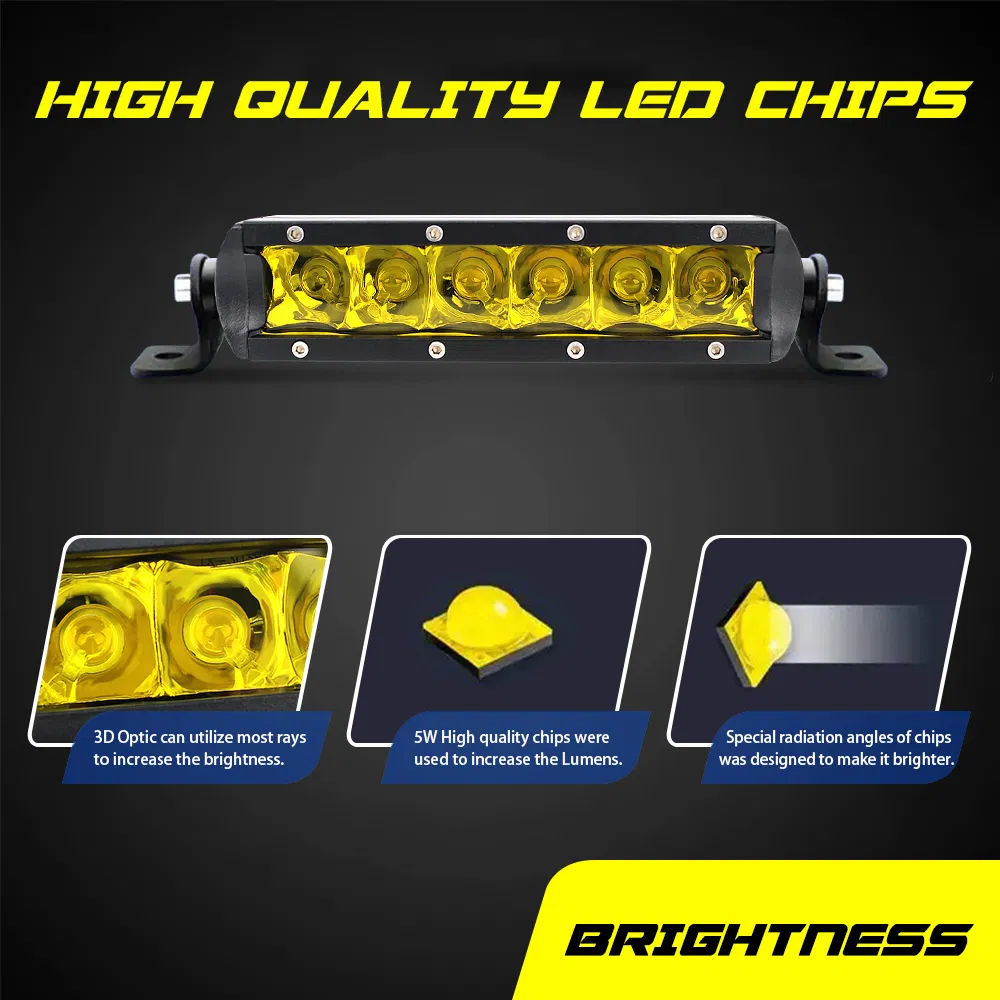 Светодиодная балка 7 дюймов 30Вт, 3D линза, внедорожник