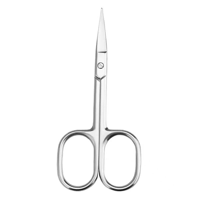 Cross Border Stainless Steel Makeup Nose Curved Tip Sharp Type Eyebrow Scissors