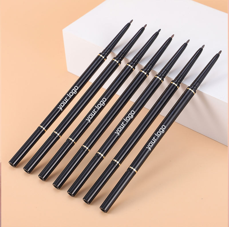 Wholesale Waterproof Automatic Vegan Slim Double Eyebrow Liner Pen Retractable Eyebrow Pencil with Brush