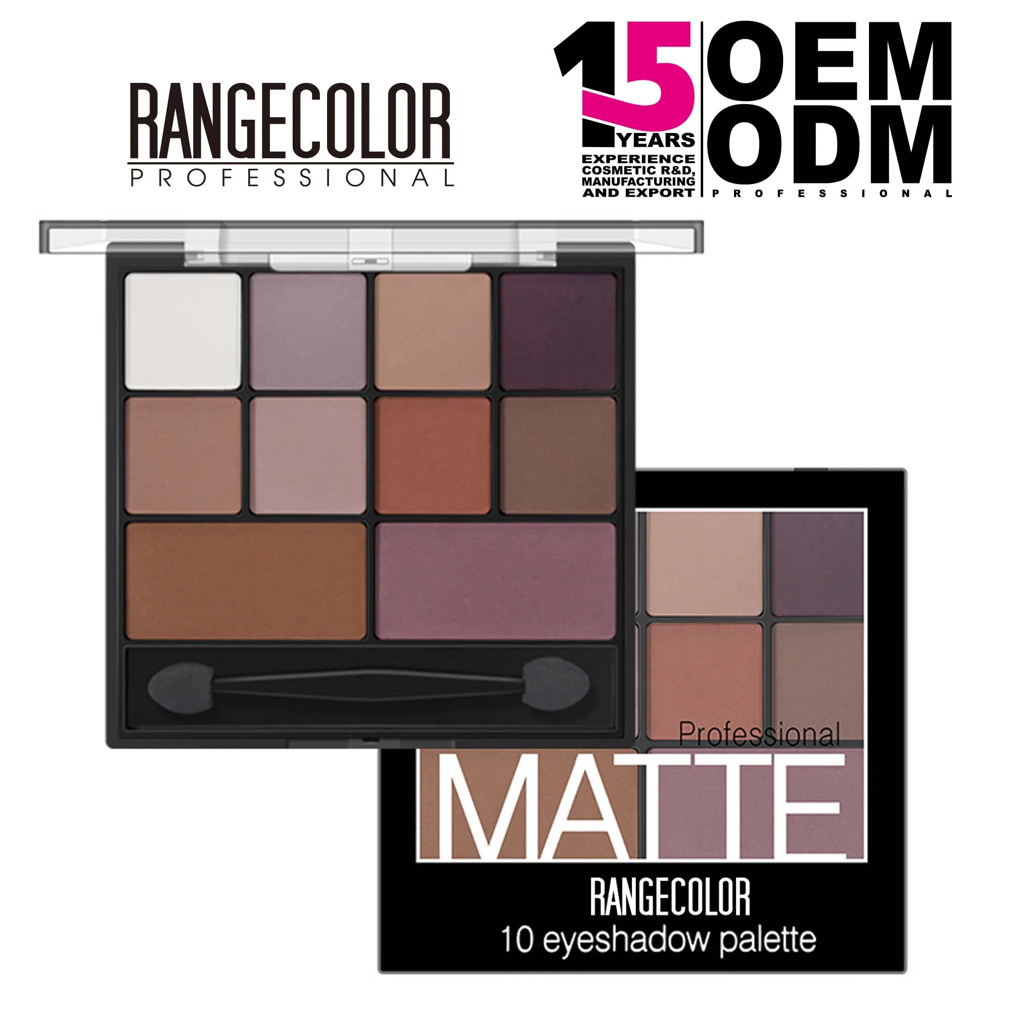 OEM 10 Color Professional Makeup Matte Eyeshadow Cardboard Packingpalette with Brush