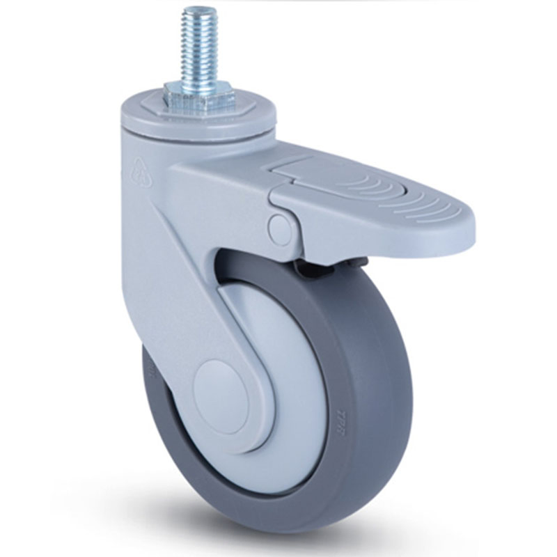 New Design Brake Threaded Stem Medical Caster