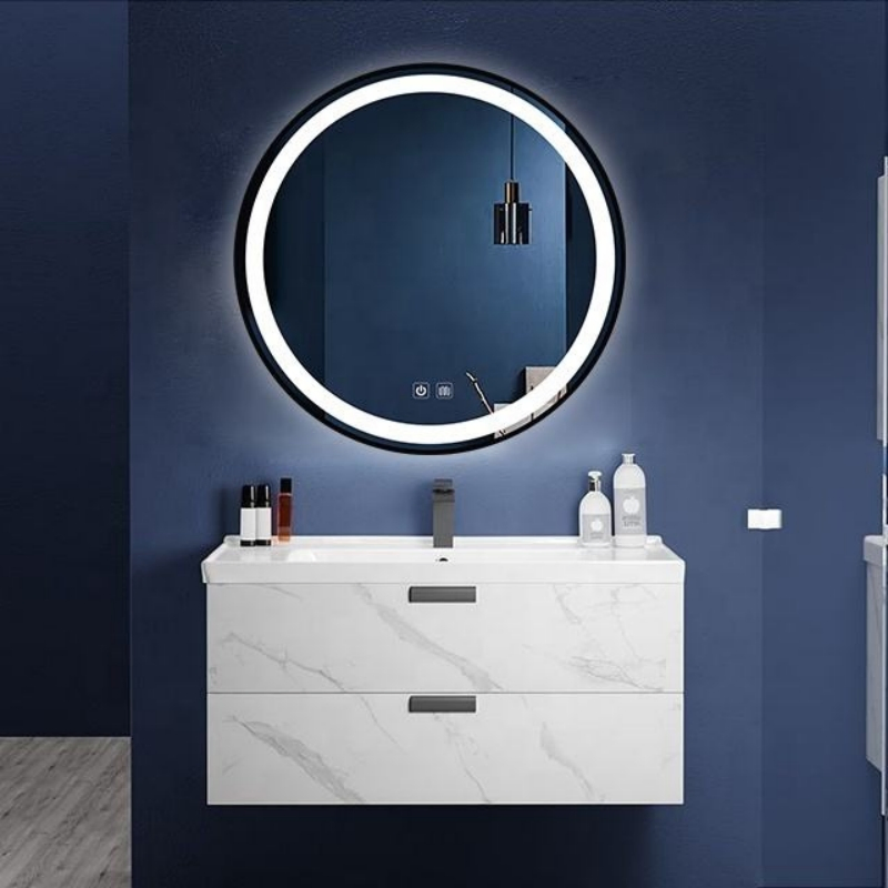 Fashion Round Mirror Bathroom LED Mirror with Antifog with Black Frame