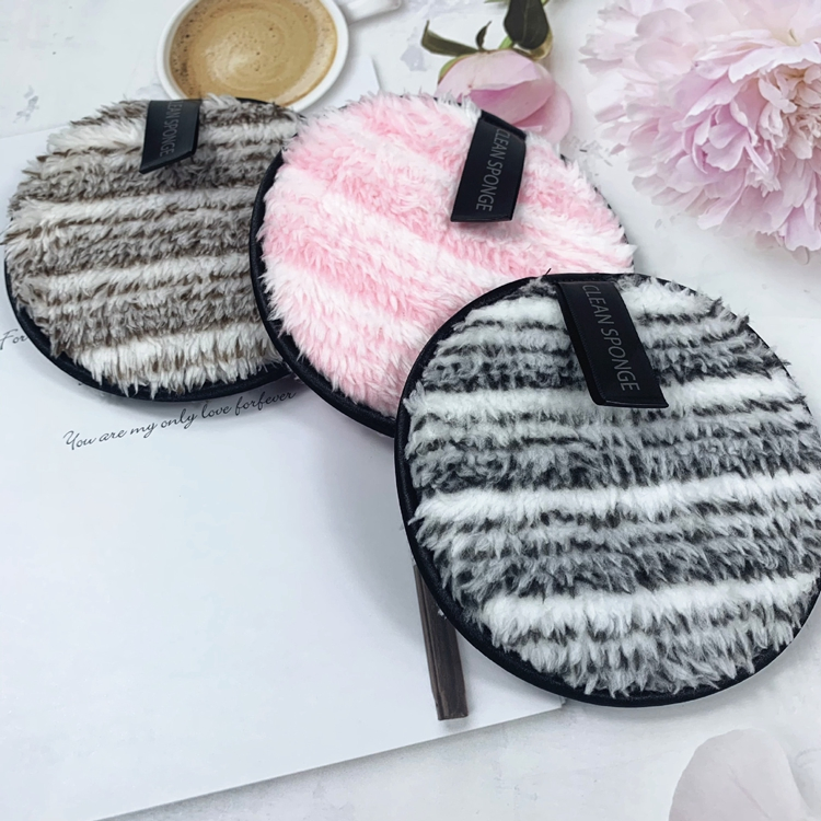 Custom Eye and Lip Makeup Towel Remover Pad Organic Two-Tone Stripes Cotton Resuable Makeup Removal Pads