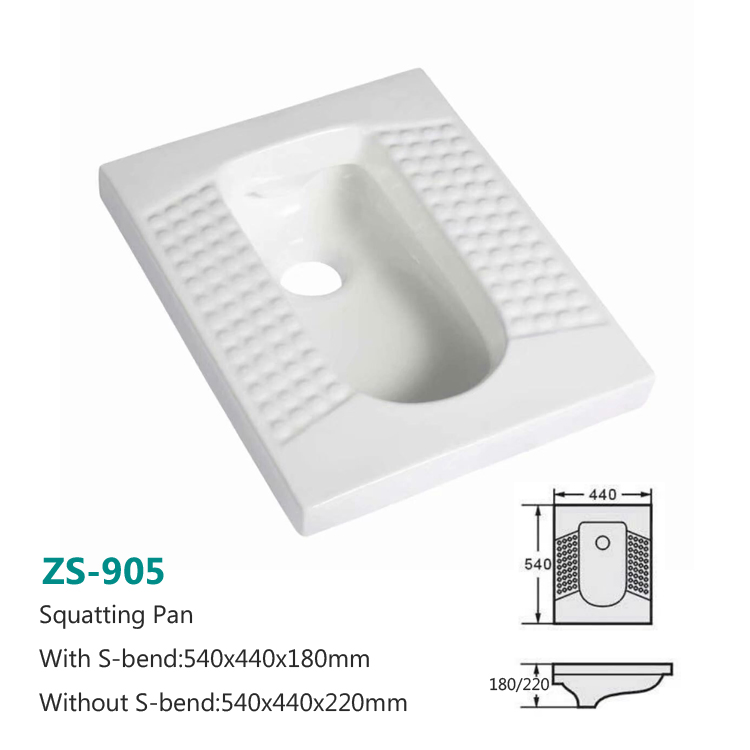 Bathroom Sanitary Ceramic Washdown Toilet Wc Squatting Pan Toilet Save Water Squatting Pan Without Cover Squatting Pan