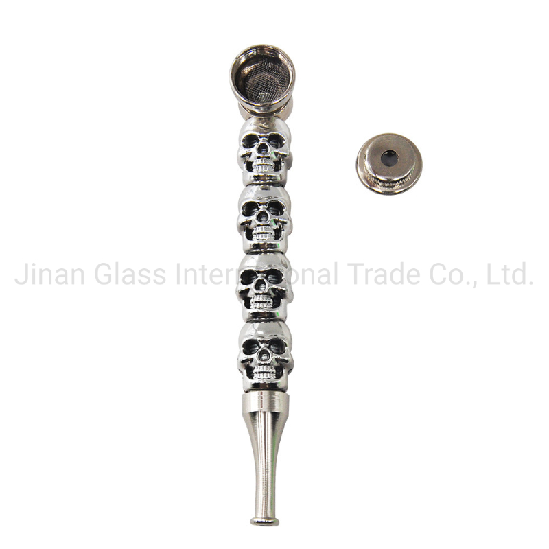 Skull Metal Removable Straight One Hitter Smoking Set