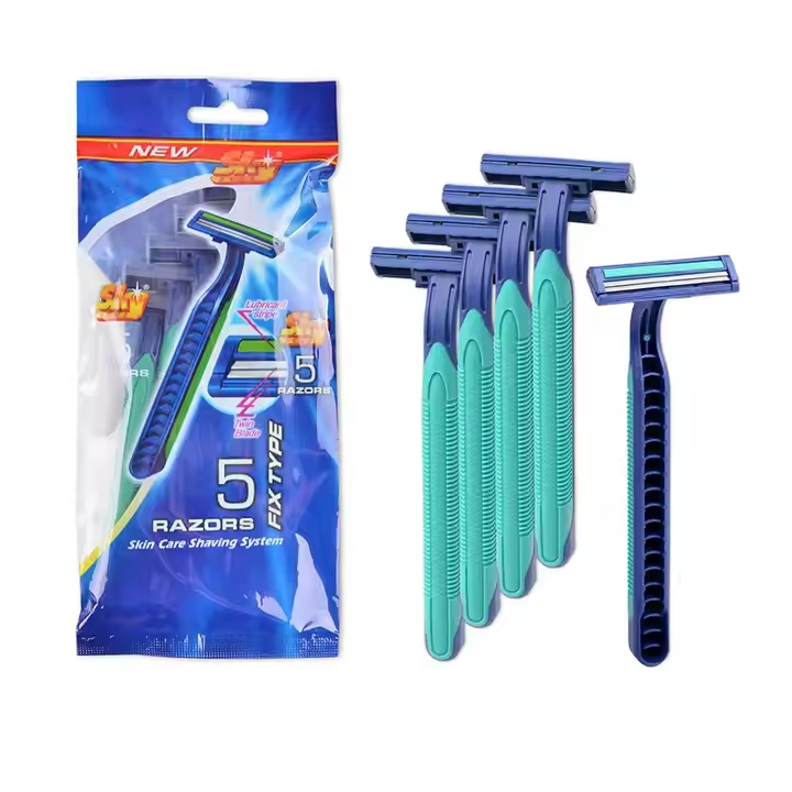 Twin Blade Disposable Razor Men Shaving Razor Plastic Handle