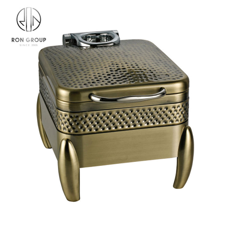 Hotel Restaurant Catering Luxury Electric Buffet Stainless Steal Gold Food Warmer Chafing Dish for Commercial Use