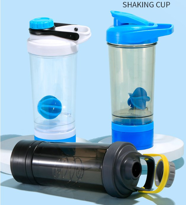 Трехслойный шейкер для протеина с порошницей