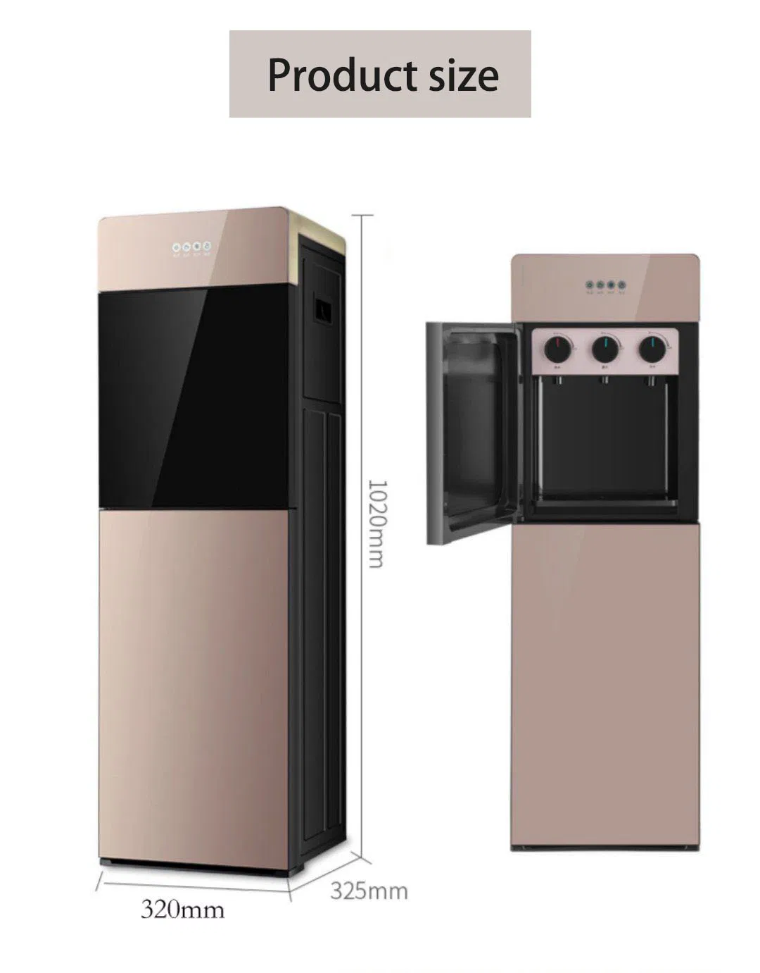 Modern Simple Household Standing Double Door Electronic Refrigeration Four Color Optional Water Dispenser