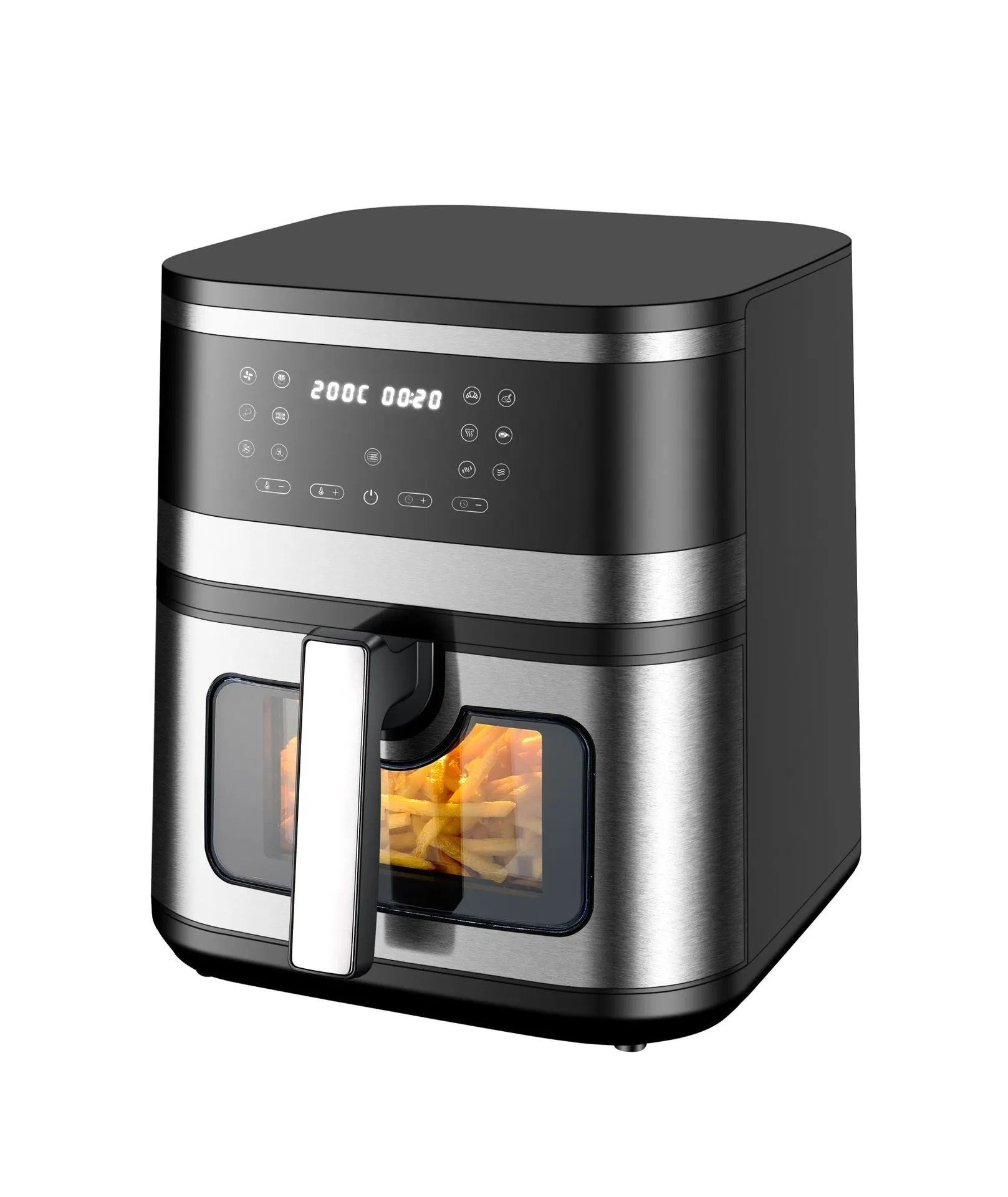Stainless Steel Visible 8L Air Fryer Electric Oven Household Fryer
