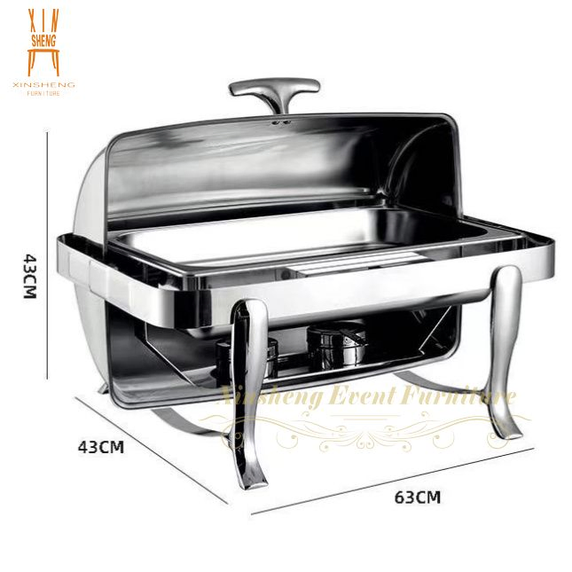 New Product Hotel Restaurant Gold Silver Feet Buffet Food Warmer Equipment Buffet Rectangle Warmer