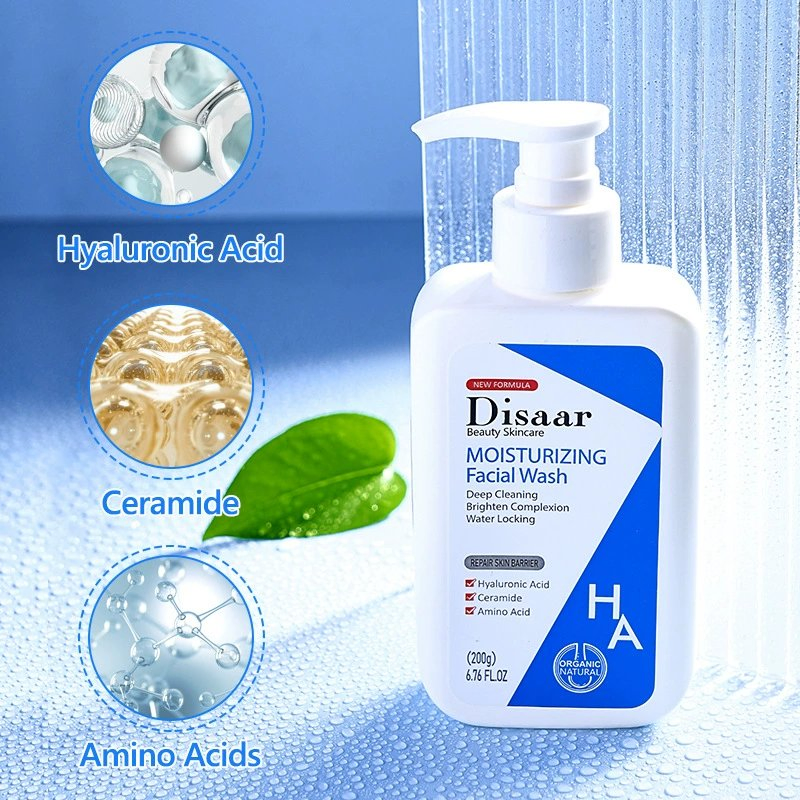 Wholesale Hyaluronic Acid Face Cleanser ODM/OEM Deep Cleansing Pore Cleaner Foam Cream Moisturizing Facial Wash