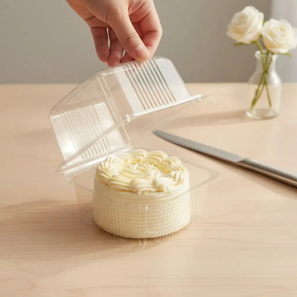 Cheesecake Mousse Container Food Grade Pet Clear Pastry Box Takeaway Packaging Case