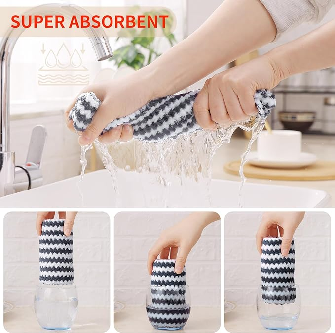 Kitchen Dish Cloth Ultra Soft and Absorbent Towel Reusable Fast Drying