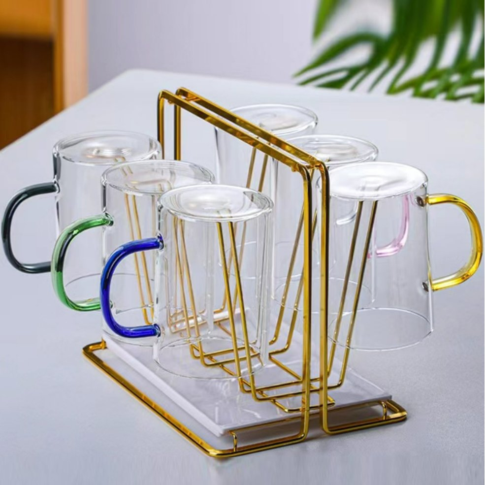 100% High Borosilicate Handmade Water Cup Tumbler with Handle