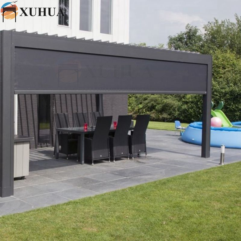 Xuhua Factory Outdoor Windproof Blinds Window Shades Manual Motorized Zipper Screen Blinds