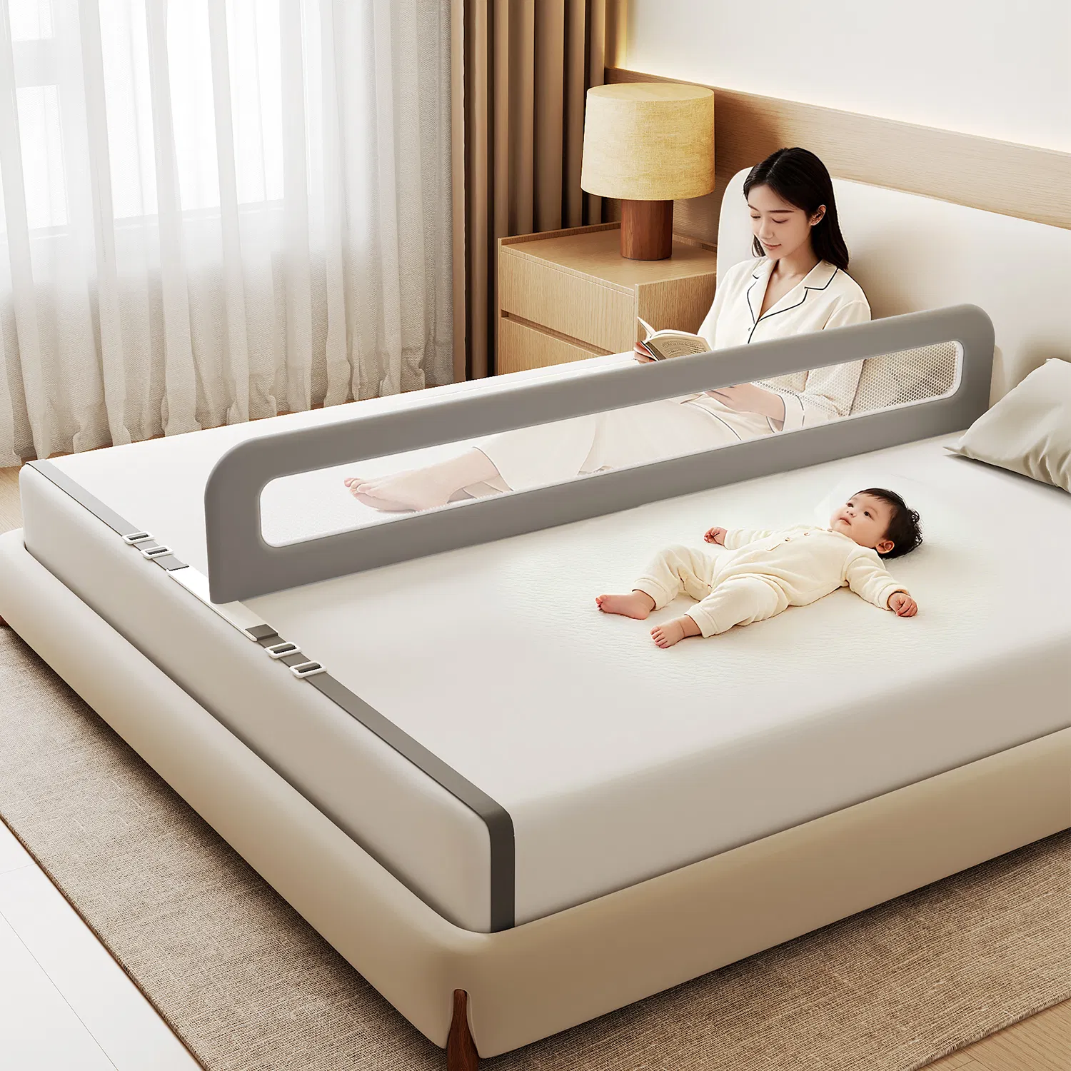 Comfortable Bed Divider - Secure Fall Protection for Peaceful Sleep