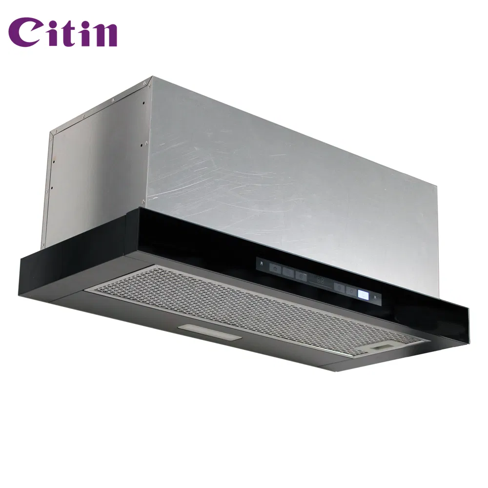 Luxury Retractable Range Hood Glass Interface and 3-Speed Silent Motor