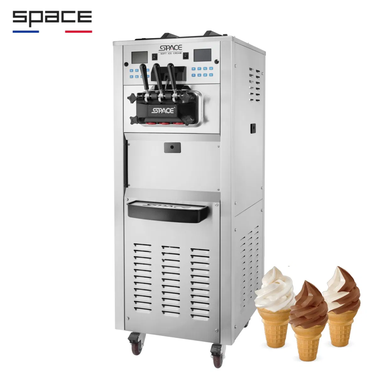 220V Three Flavor Soft Serve Freezer Ice Cream Making Machine with CE