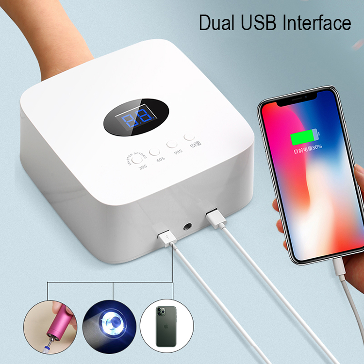 Professional 54W Built-in Battery Cordless Gel Polish Dryer Rechargeable UV LED Nail Lamp