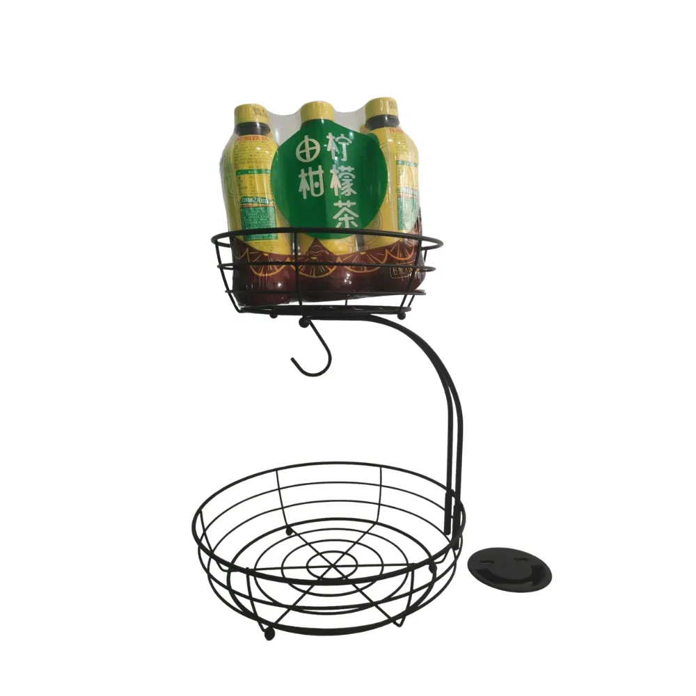 Large Capacity 2-Tier Countertop Fruit Basket Bowl with Banana Hanger Mi24437