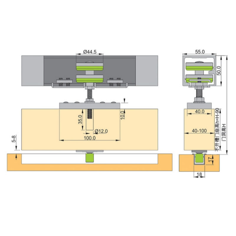 Sliding Folding Door Roller Fitting for Wooden Door/ Sliding Hanger Rollers for Bi-Folding Door