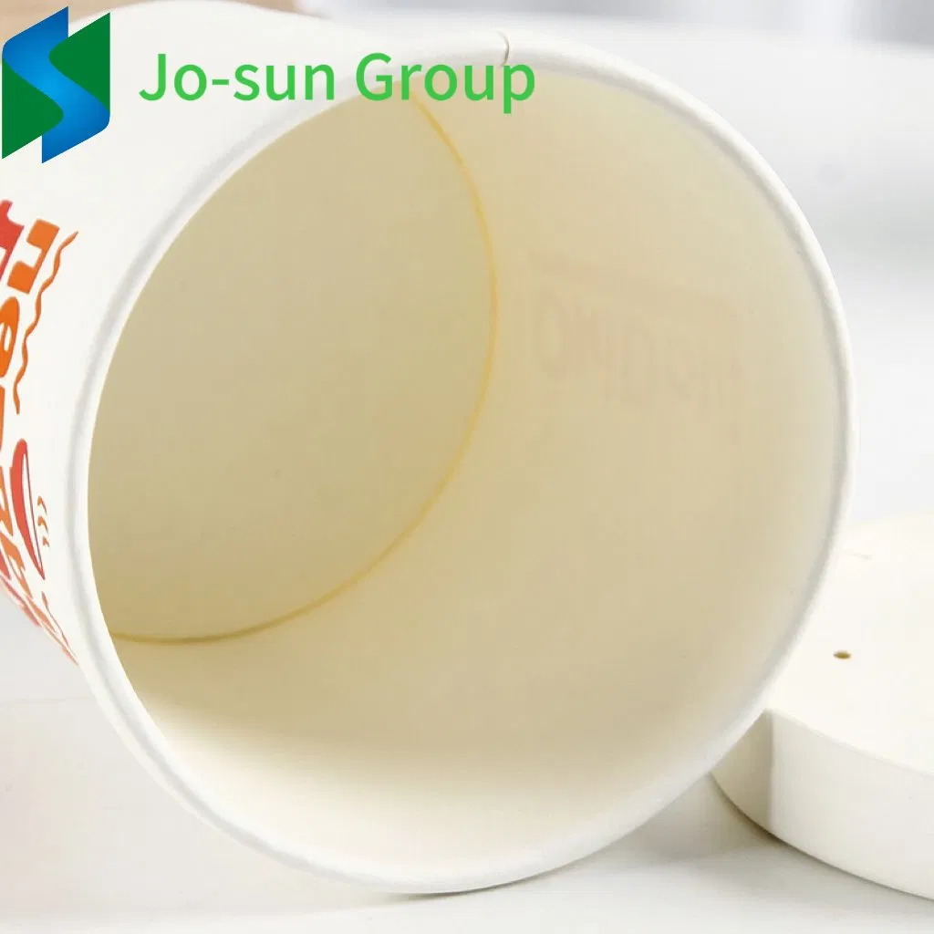 Jo-Sun Disposable Recyclable 16 Oz Lunch Packing Takeout Food Packaging Kraft Paper Hot Soup Bowl with Paper Lid