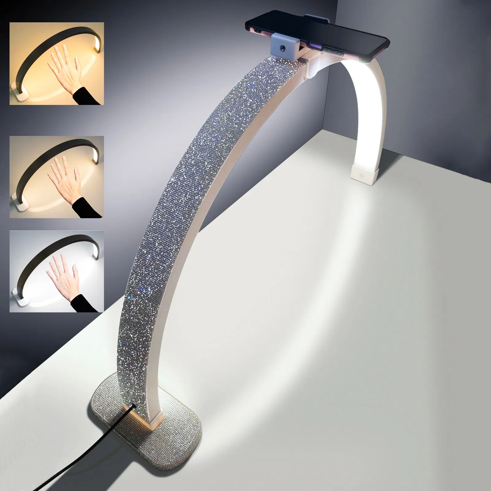 LED Half Moon Light Table Lamp Desktops UV Nail Lamp for Nails