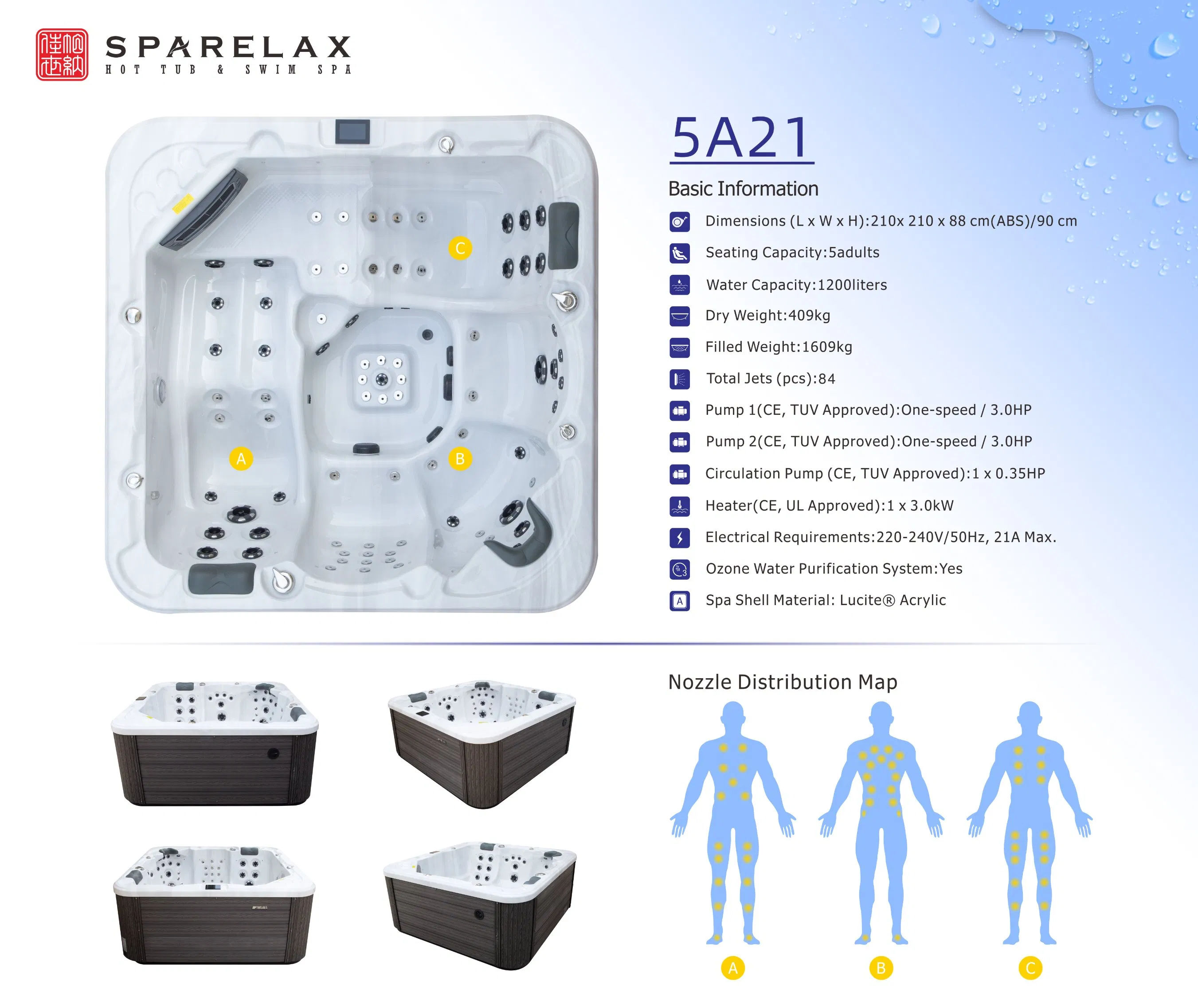 Массажная ванна для ног SPA A521 с гидромассажем