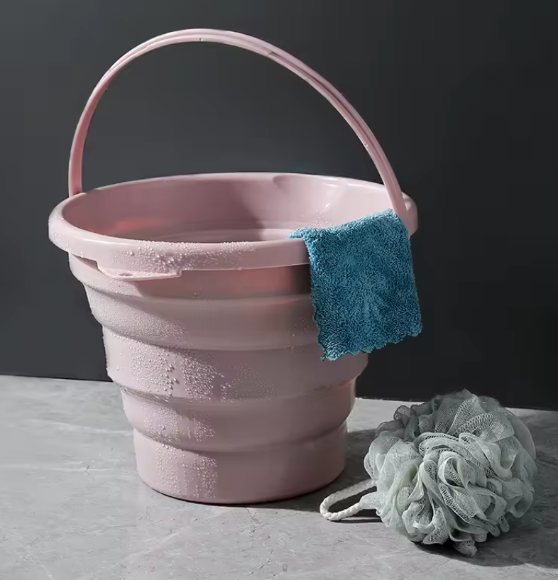 Household Portable Folding Bucket Plastic Hanging Car Wash Fishing Bucket Outdoor Carrying Bucket