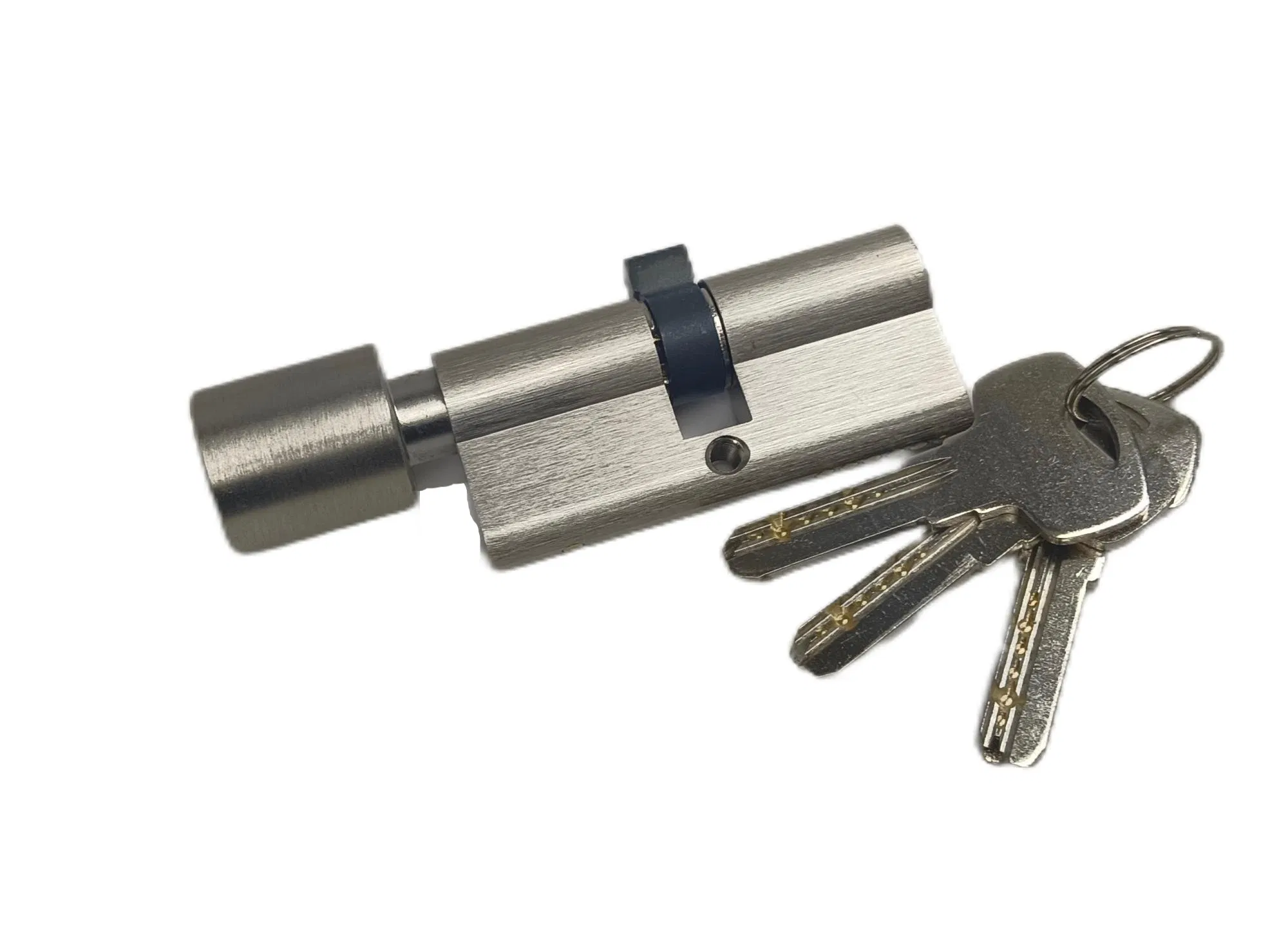 Zinc/Aluminum Shell Brass Core Knob Nickel Wire Drawing Surface Door Lock Cylinder