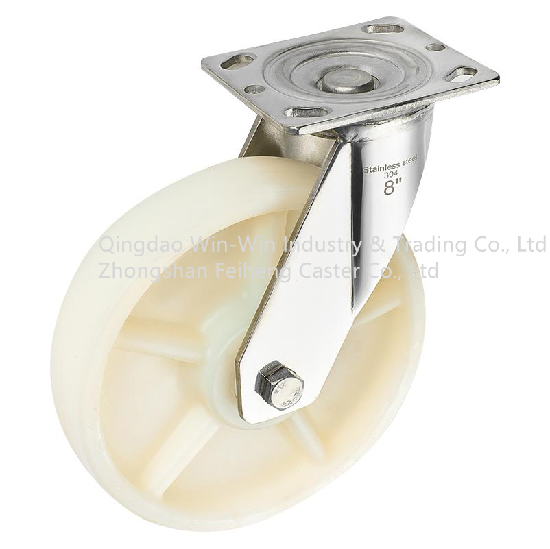 High Quality Heavy Duty Caster Stainless Steel Housing Nylon Wheel for Trolley Cart