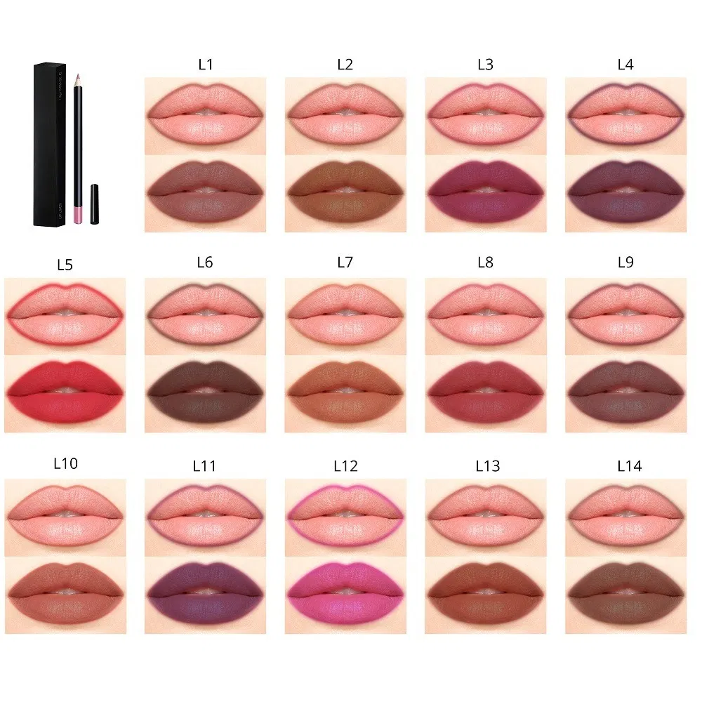 Makeup Pencil Lipliner Private Label Long Lasting Waterproof Brown Lip Liner