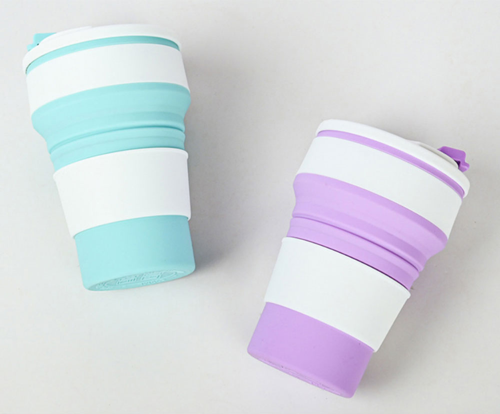 Складная силиконовая кружка для путешествий, 350 мл