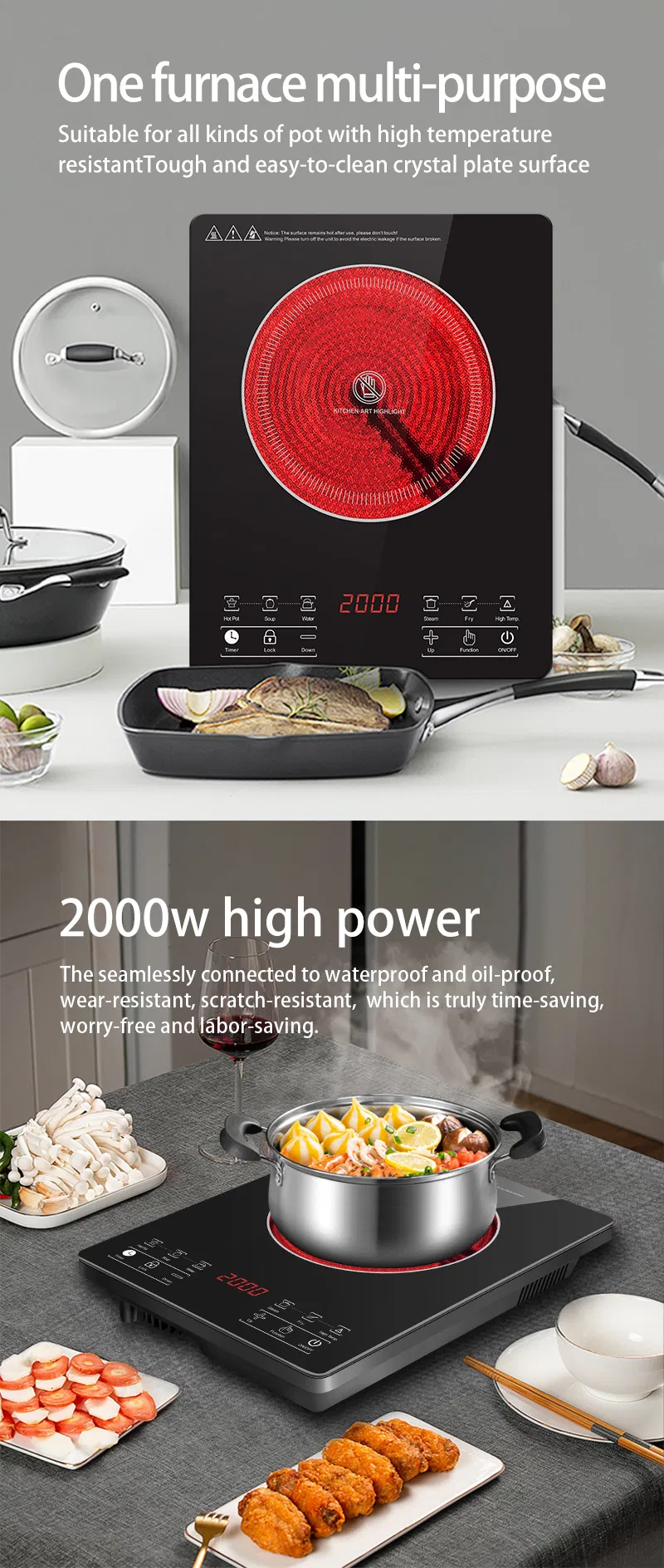 Stylish Infrared Cooker for Contemporary Kitchens and Savory Dishes Electric Cooker