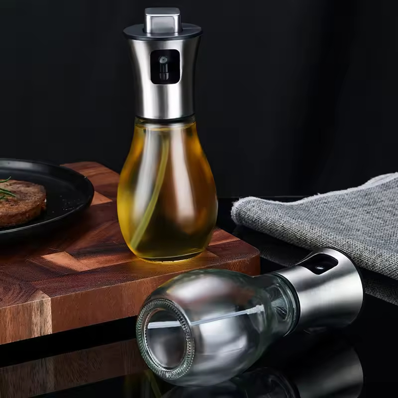 Stainless Steel Olive Oil Sprayer Bottle Oil Dispenser for Kitchen Cooking Refillable Food Grade Oil Vinegar Spritzer Spray