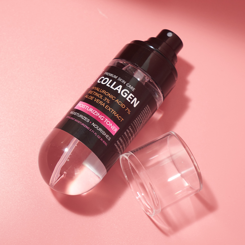 Organic Moisturizing Toner Spray Anti-Wrinkle Brightening Fresh Pink Collagen Skin Toner