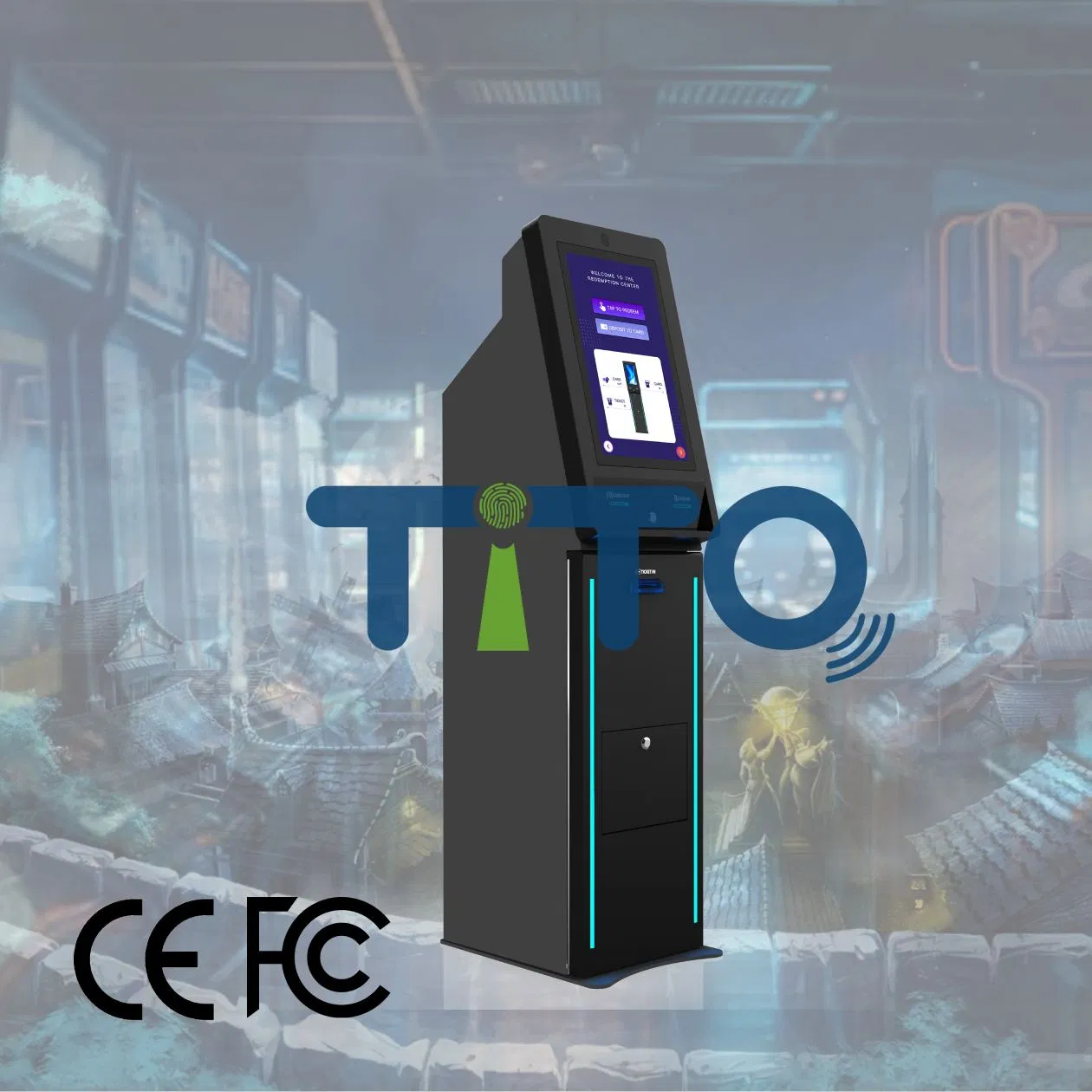 Cashless Ticket Redemption Kiosk for Arcades & Awp: Gift Card out for Video Games