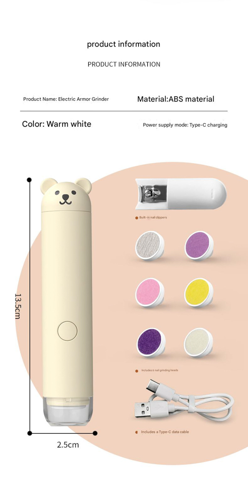 Top Selling Electric 360-Degree Grinding Nail Trimmer Low Noise Baby Grooming Kit