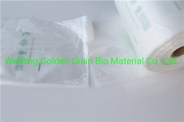 As5810 As4736 Cornstarch PLA Pbat Made Clear Food Grade Bioplastic Compostable Biodegradable Fruit& Vegetable Bag Roll for Supermarket