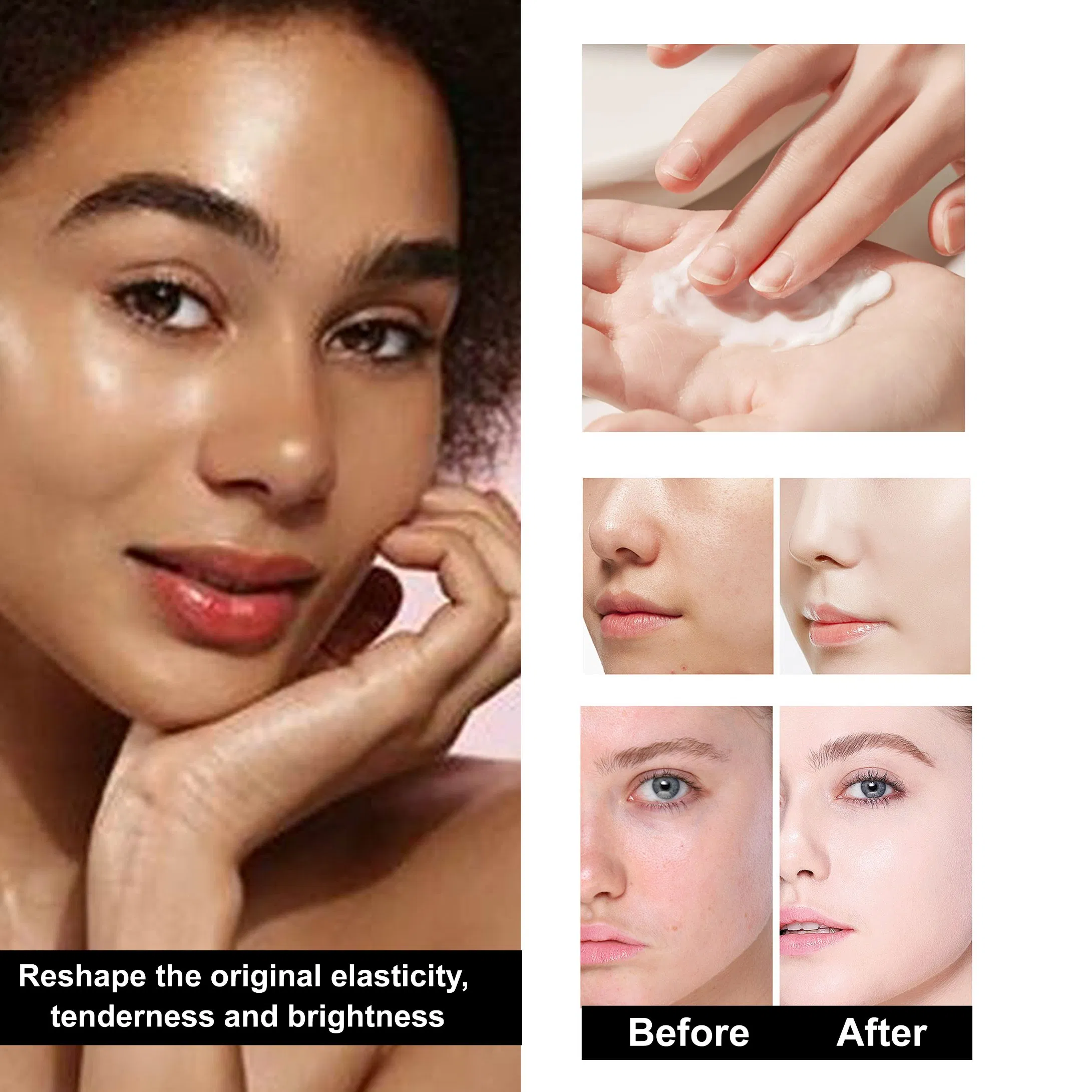 Roushun 100g Whitening Tighten Brighten Hydrating Strengthen and Repair Skin Remover Acne Vc+Charcoal Facial Mask