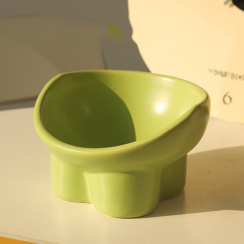Hot Selling Ceramic Pet Supply Custom Printed Cartoon Round Tall Slant Flat Raised Bowl for Cats and Dogs Pet Bowls and Feeders
