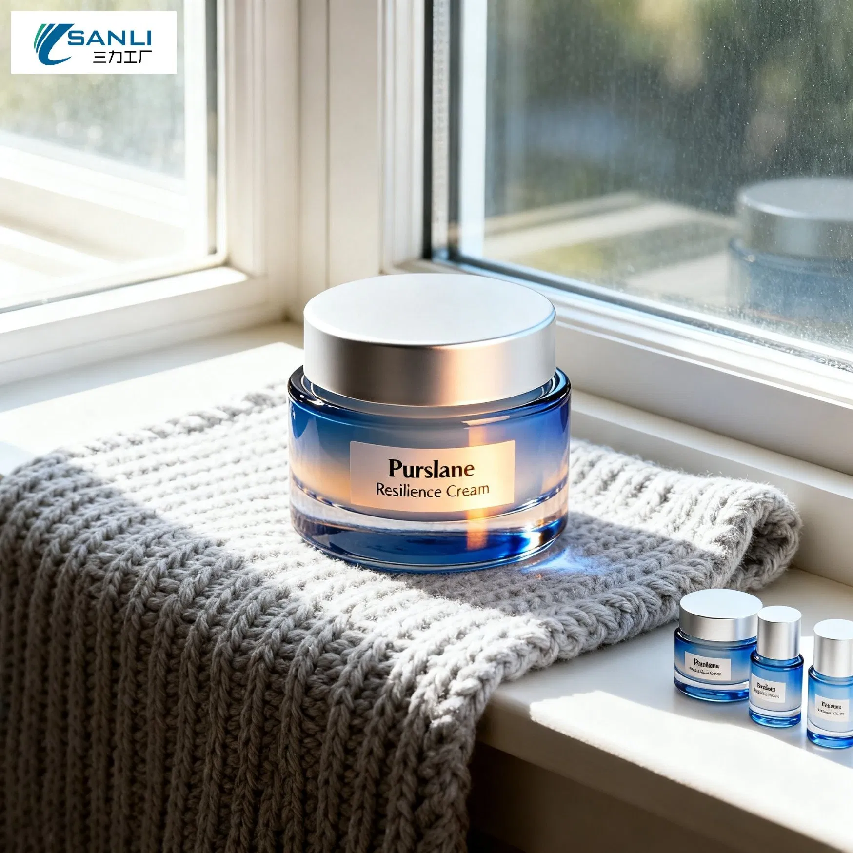 Korean Hydrating and Soothing Face Cream with Hydrating Oils and Portulaca Oleracea Extract for Dry Skin and Redness Relief