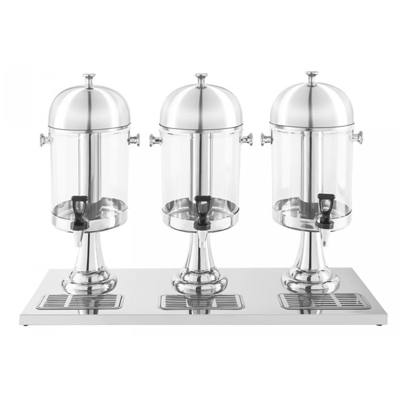Hotel Stainless Steel 3 Compartment Drink Fruit Juice Dispenser