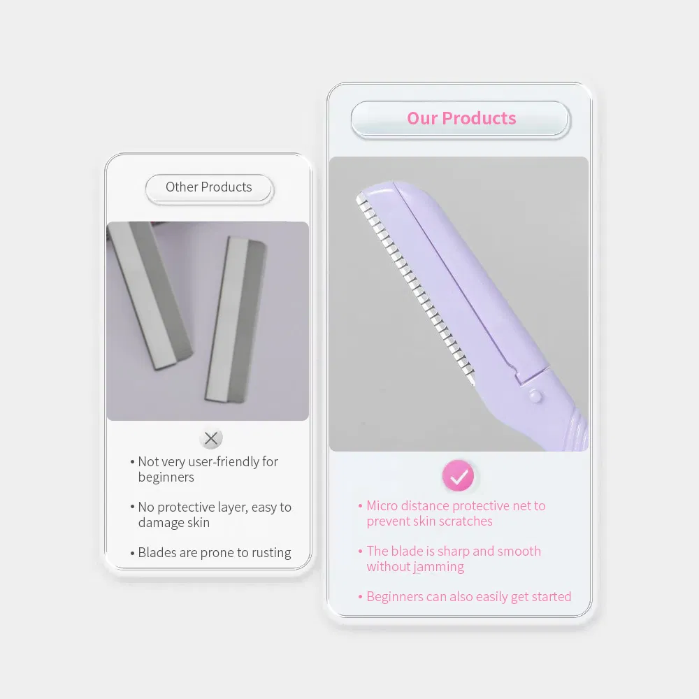 Professional Face Beard Hair Remover Exfoliation Skincare Blades Eyebrow Razor Facial Body Trimmer