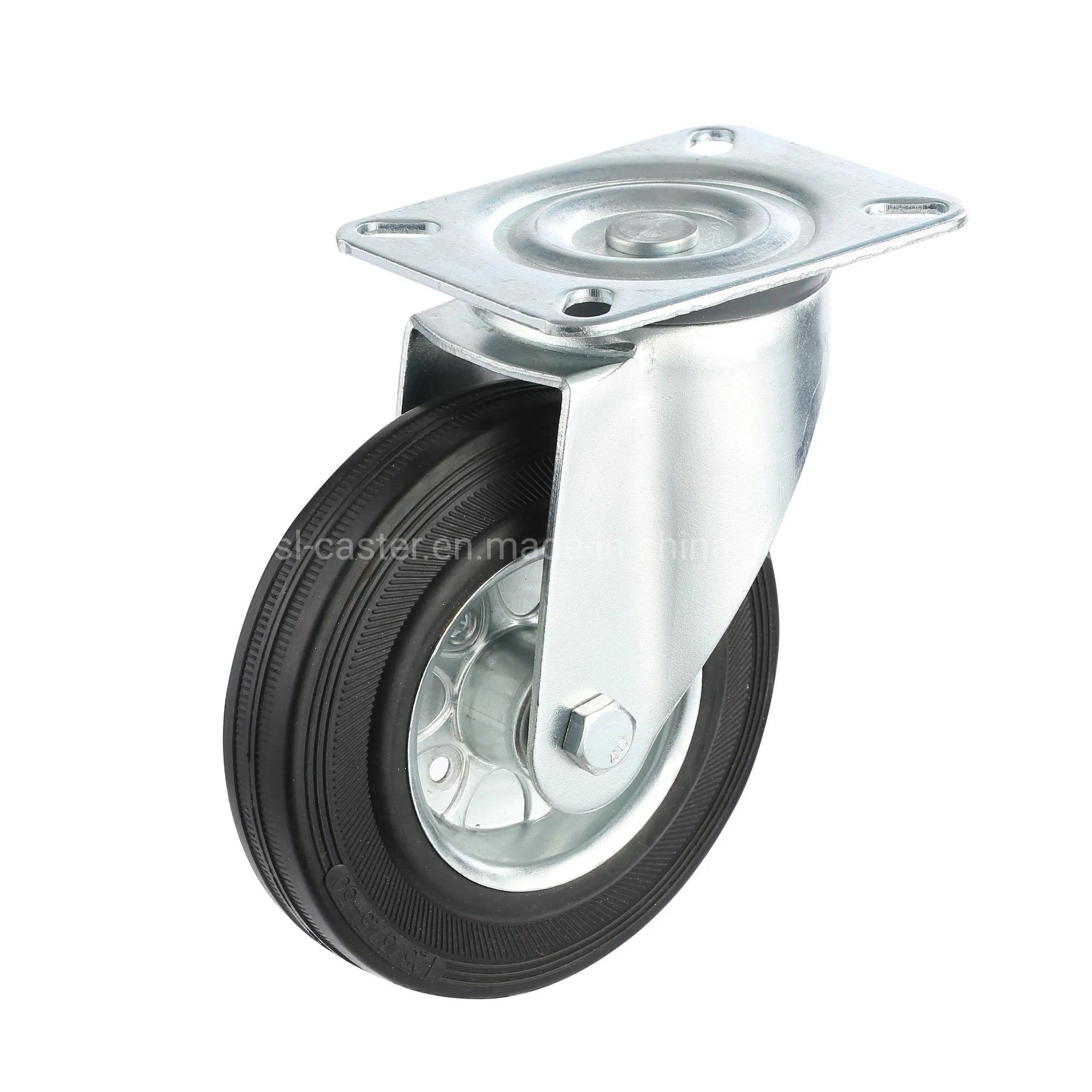 75mm Trolley Wheel Industrial Black Rubber Caster
